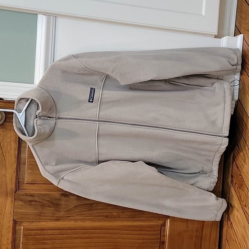 Mens Columbia Tan Fleece Jacket size L